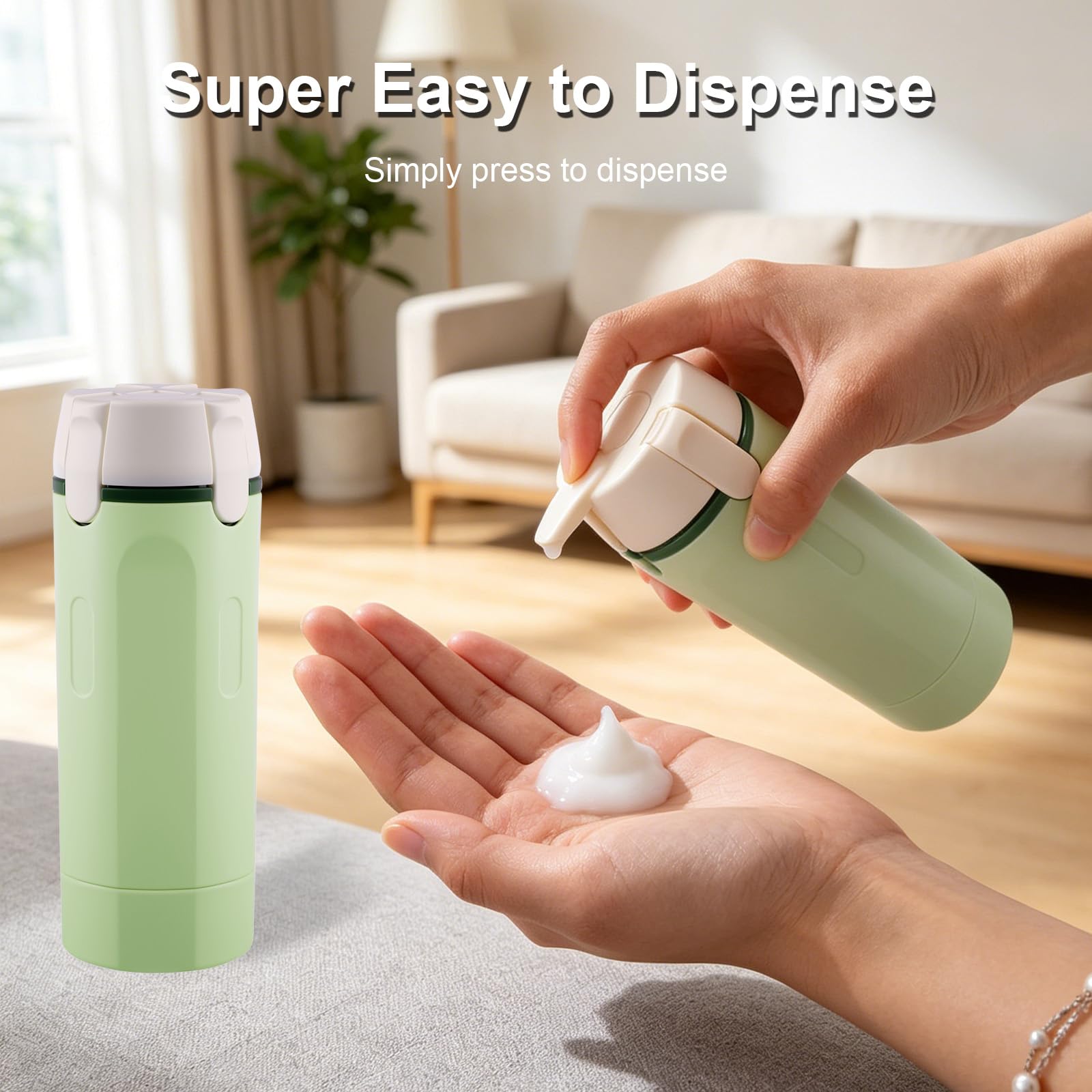 Winb bottles closeup pump detail demonstrating easy one-handed dispensing