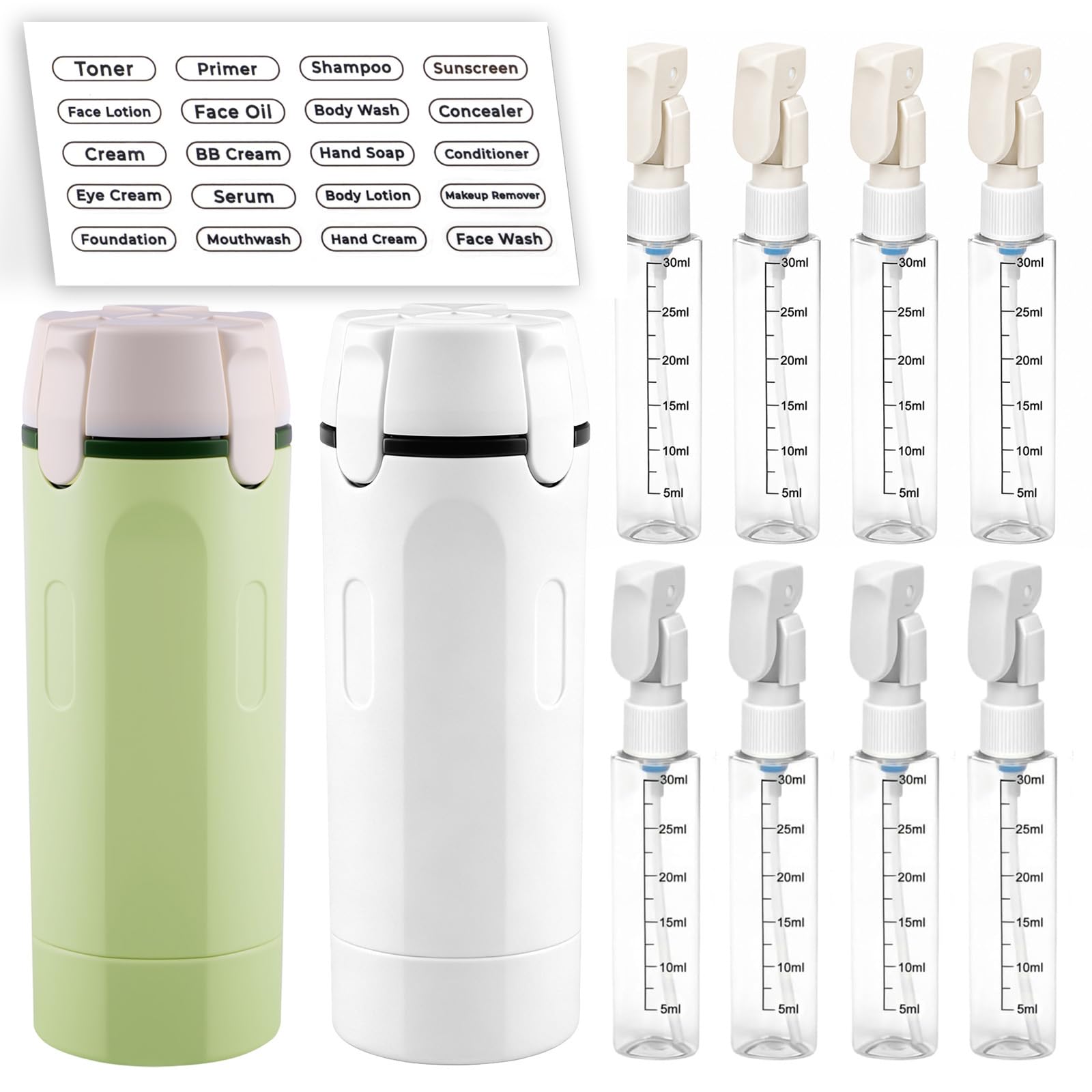 Winb front view compact case showing secured bottles and travel-ready benefit