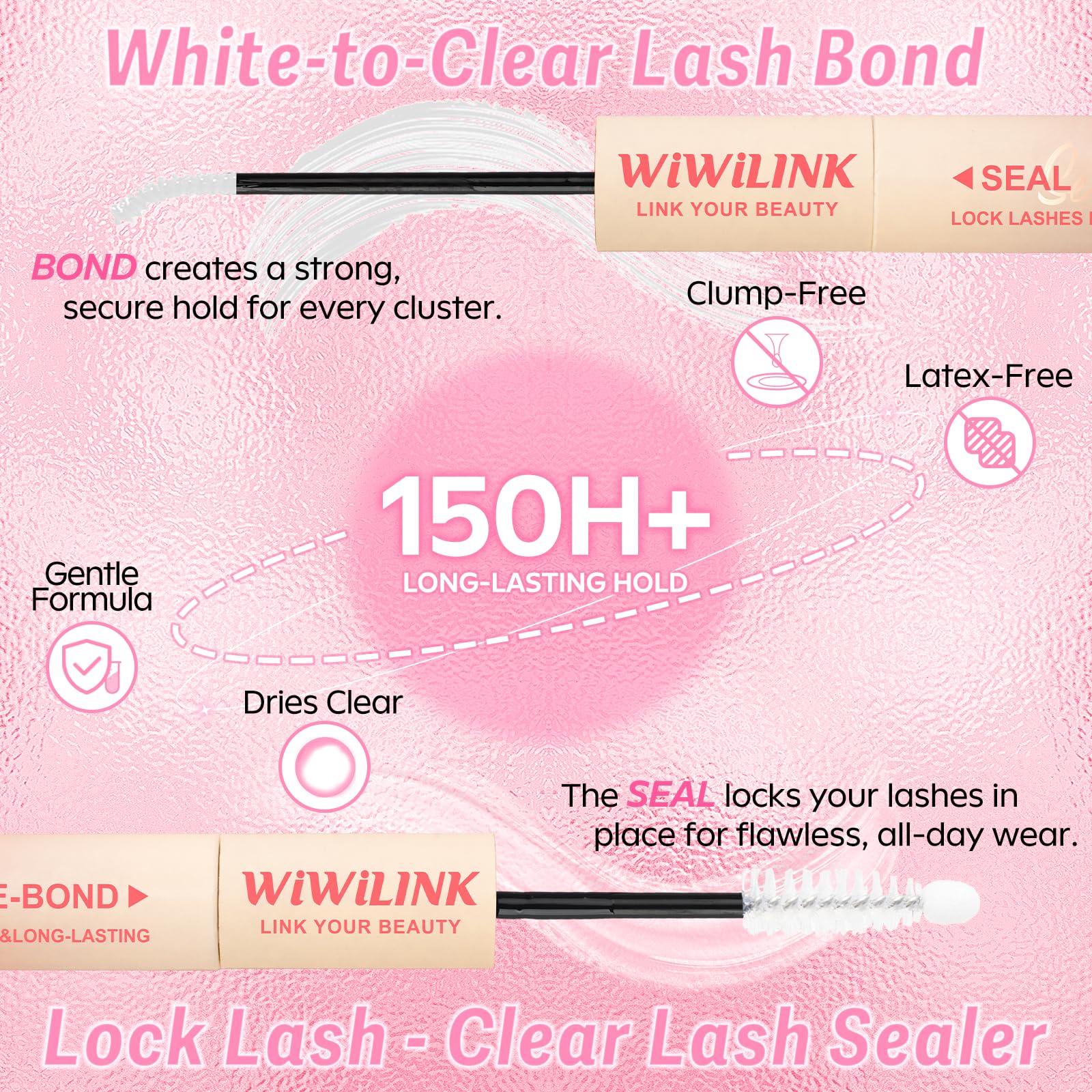 WiWiLINK double-ended lash glue and precision tweezer for secure, easy application