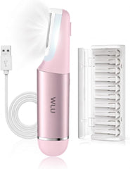 WLU front view peachy pink razor showing sleek design and gentle benefit