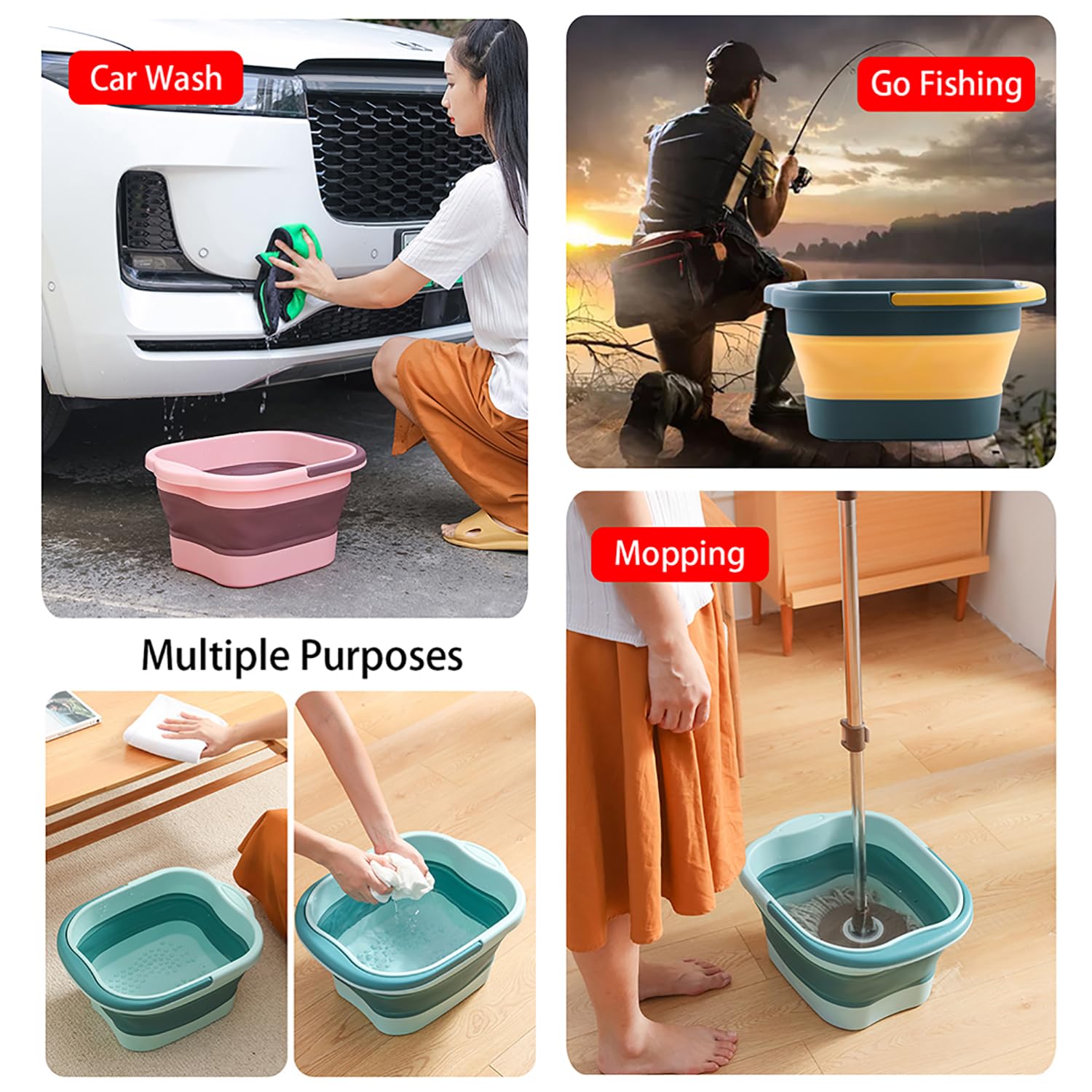 WMHYLYH tub beside ruler showing 15L capacity and interior length for fit verification