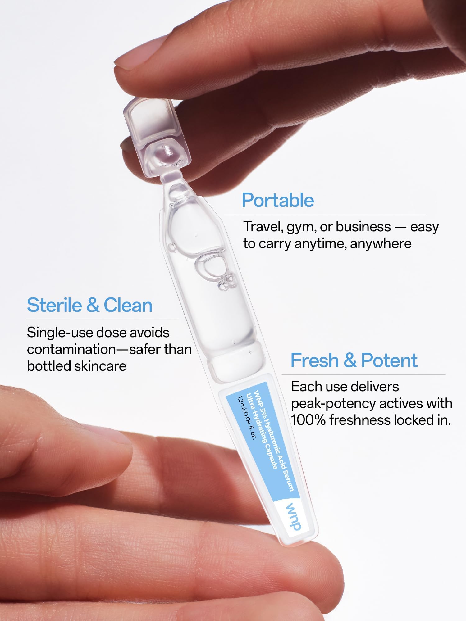 WNP ampoules packed in travel bag, convenient for on-the-go replenishing