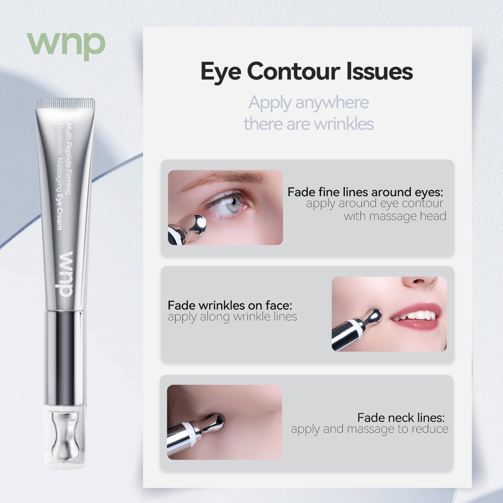 WNP ingredients display with peptides and coffee extract highlighted benefits