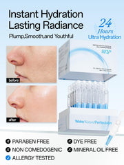 WNP open ampoule with a serum drop demonstrating sterile single-use freshness