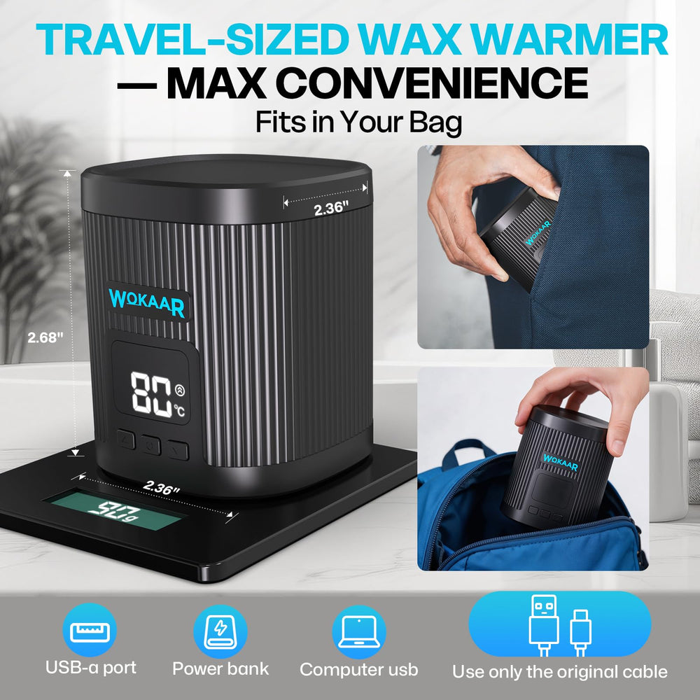 Wokaar hand holding warmer to show scale and portable design benefit