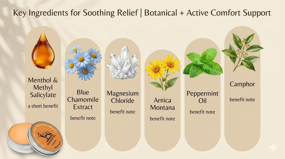 Wolf Relief label ingredients panel showing magnesium arnica camphor menthol listing