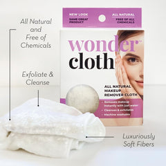 Hand using Wonder cloth to remove eye makeup, demonstrating ease