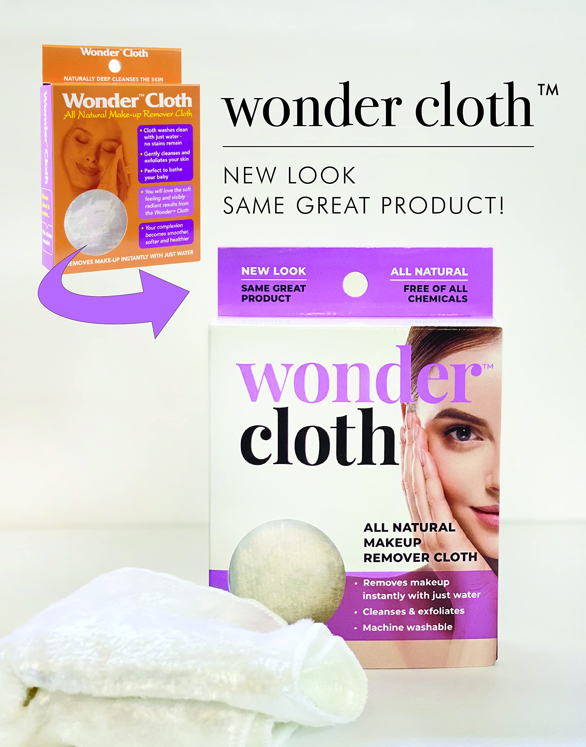 Wonder cloth on bathroom vanity showing everyday skincare simplicity