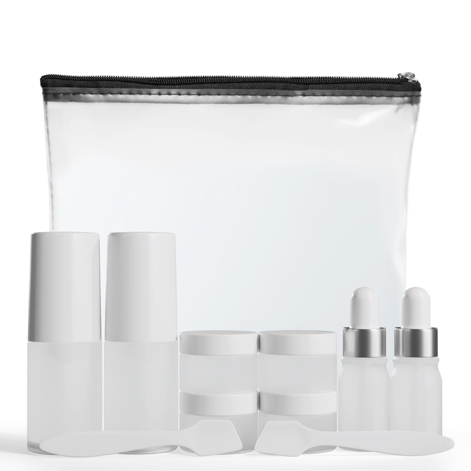 Wondercraft clear toiletry bag front view for easy TSA screening and neat packing