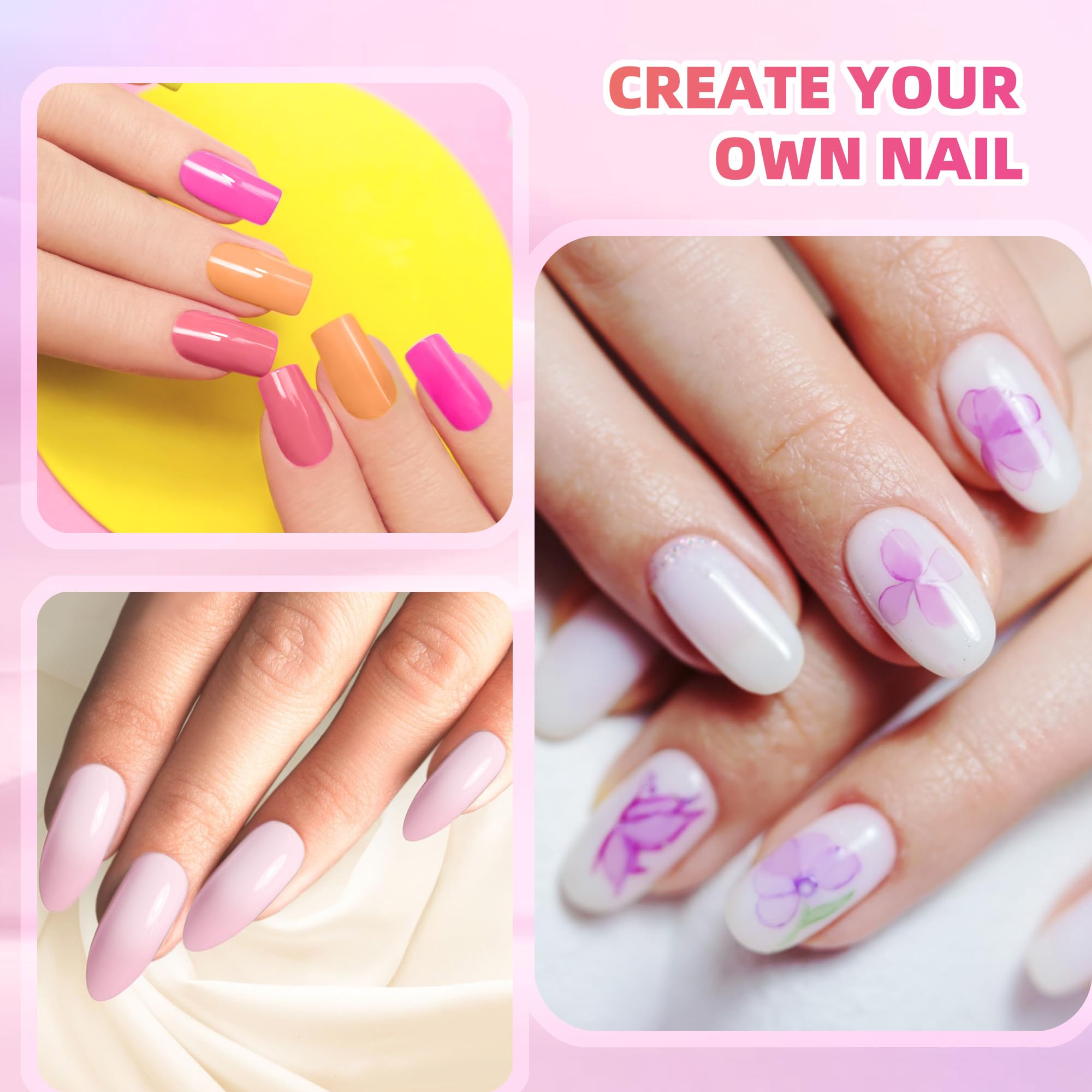 Woobena nails in ombre use showing smooth gradient for professional results