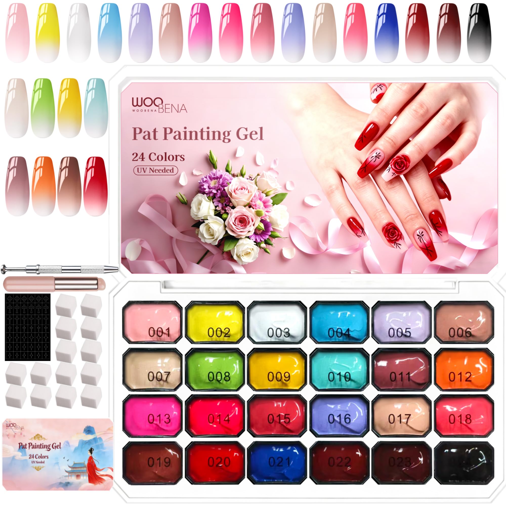 woobena travel ready lifestyle shot of palette in a bag for on-the-go manicures