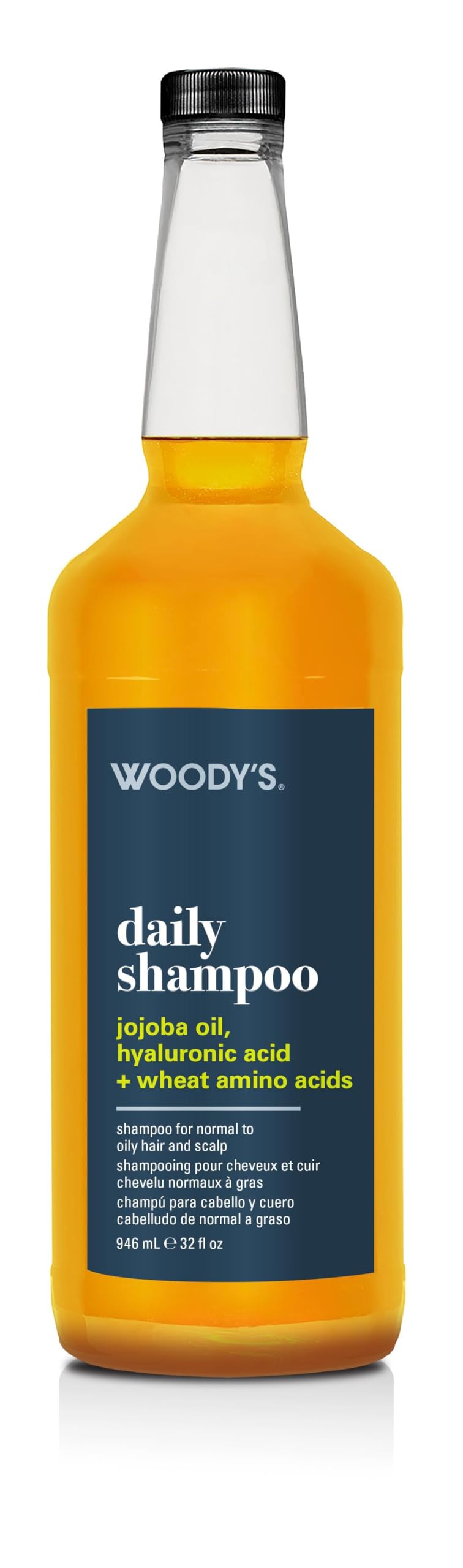 Woody's front bottle view showing 32 oz label and clear benefit