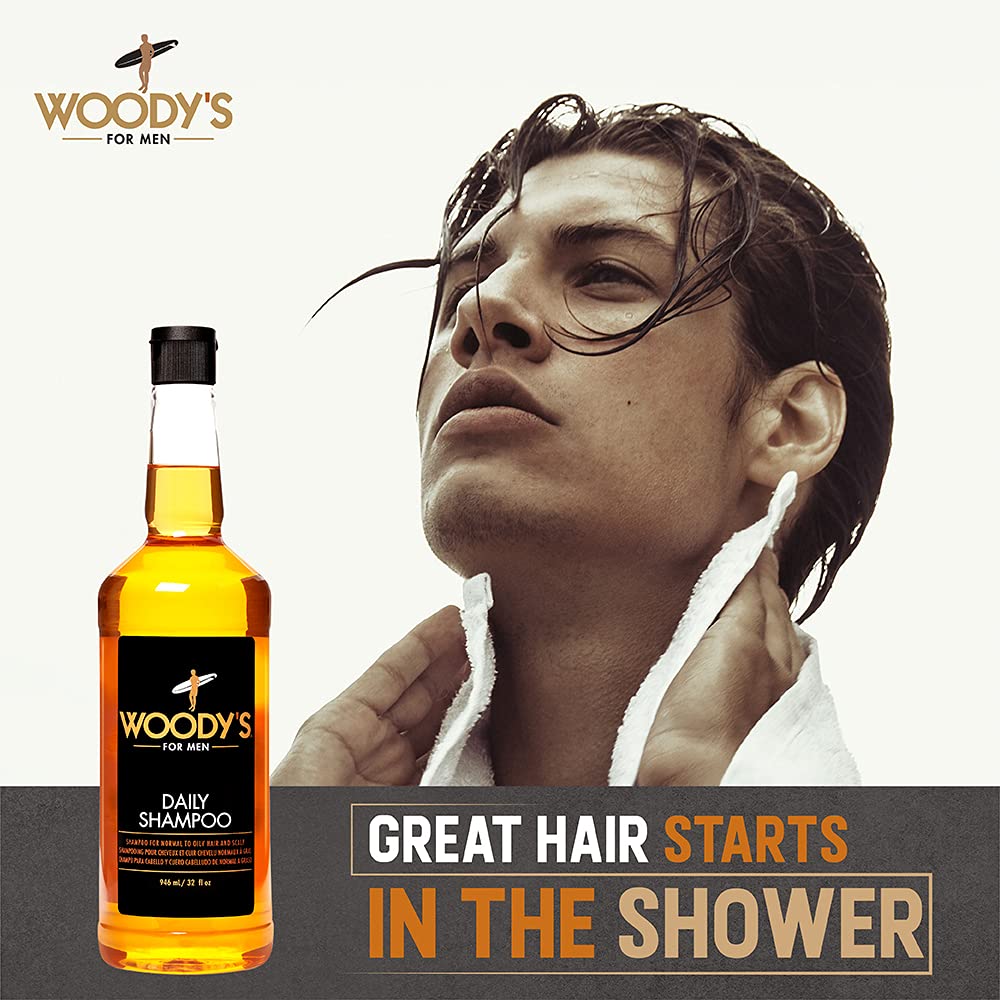 Woody's shampoo lather texture demonstrating gentle foaming action