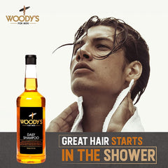 Woody's shampoo lather texture demonstrating gentle foaming action