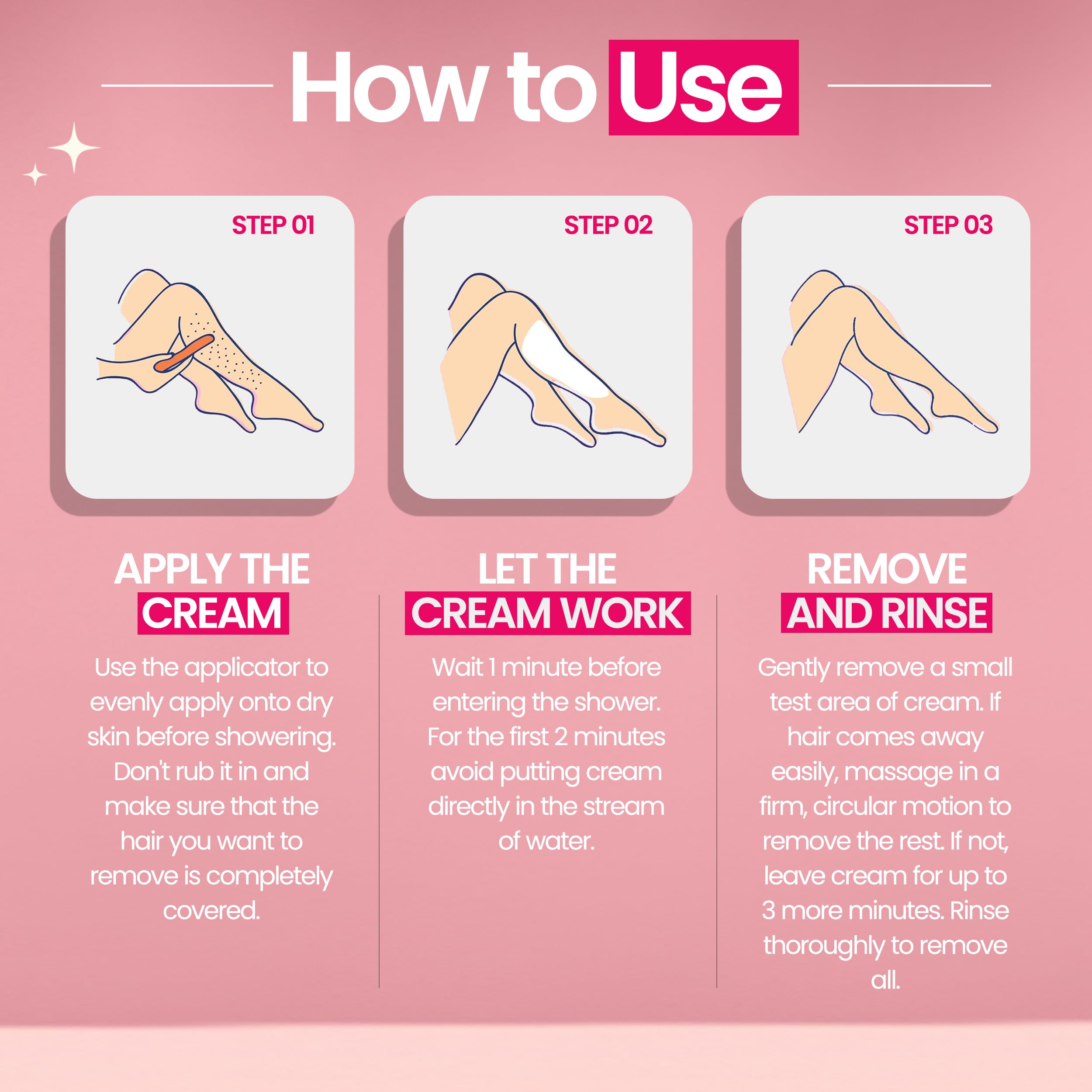 WOOWOO applied to bikini line demonstrating gentle in-shower use