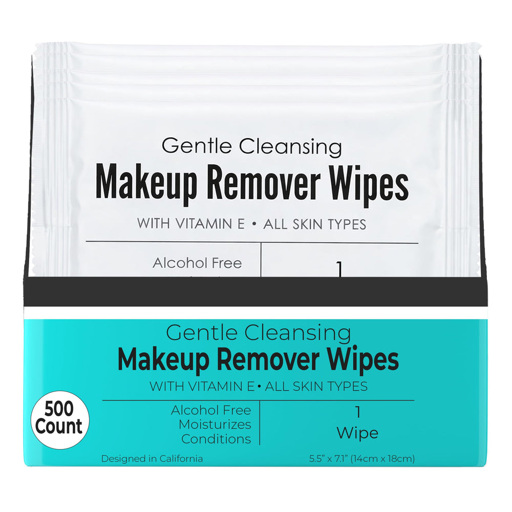 World Amenities front packaging showing 500 individually wrapped wipes for convenience