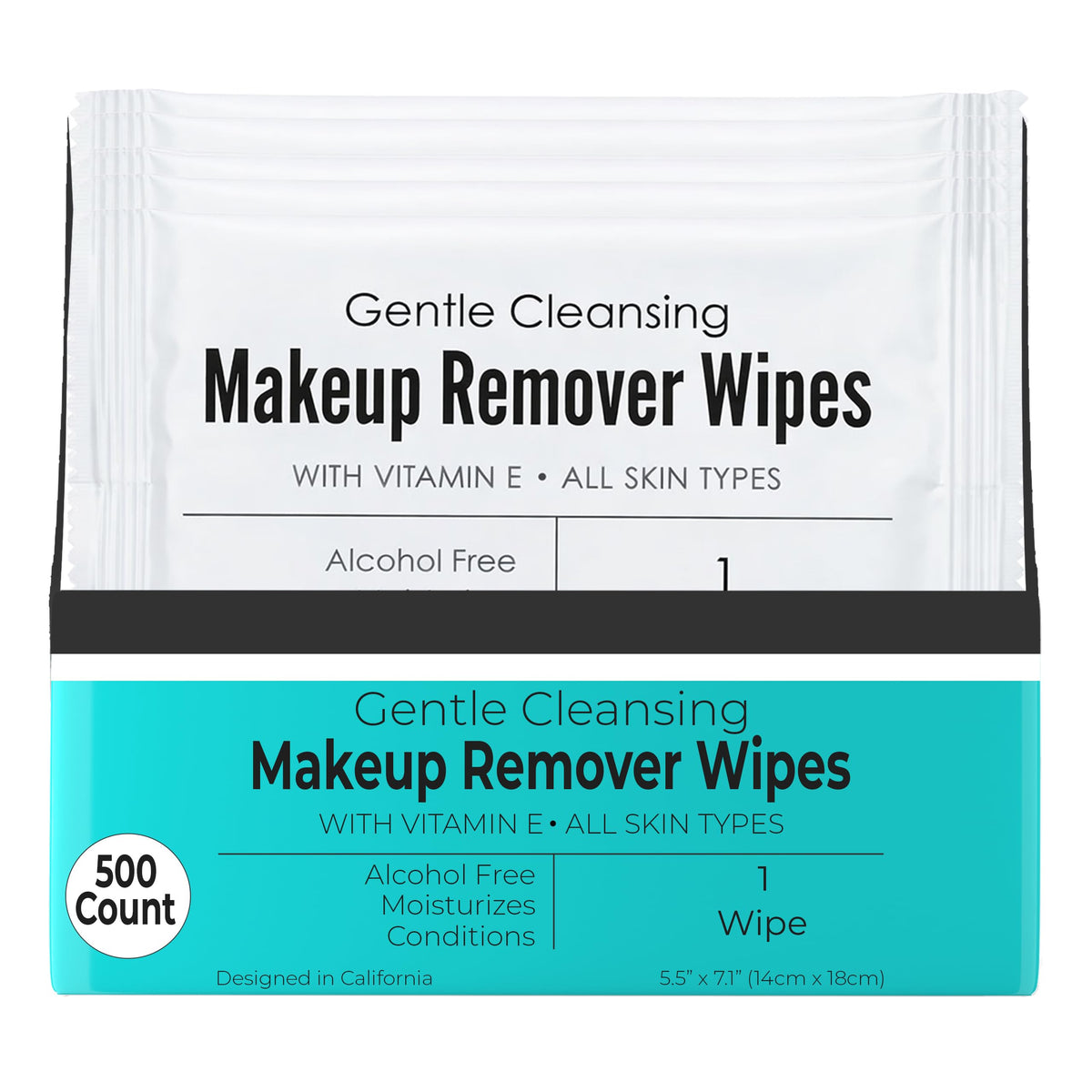 World Amenities front packaging showing 500 individually wrapped wipes for convenience
