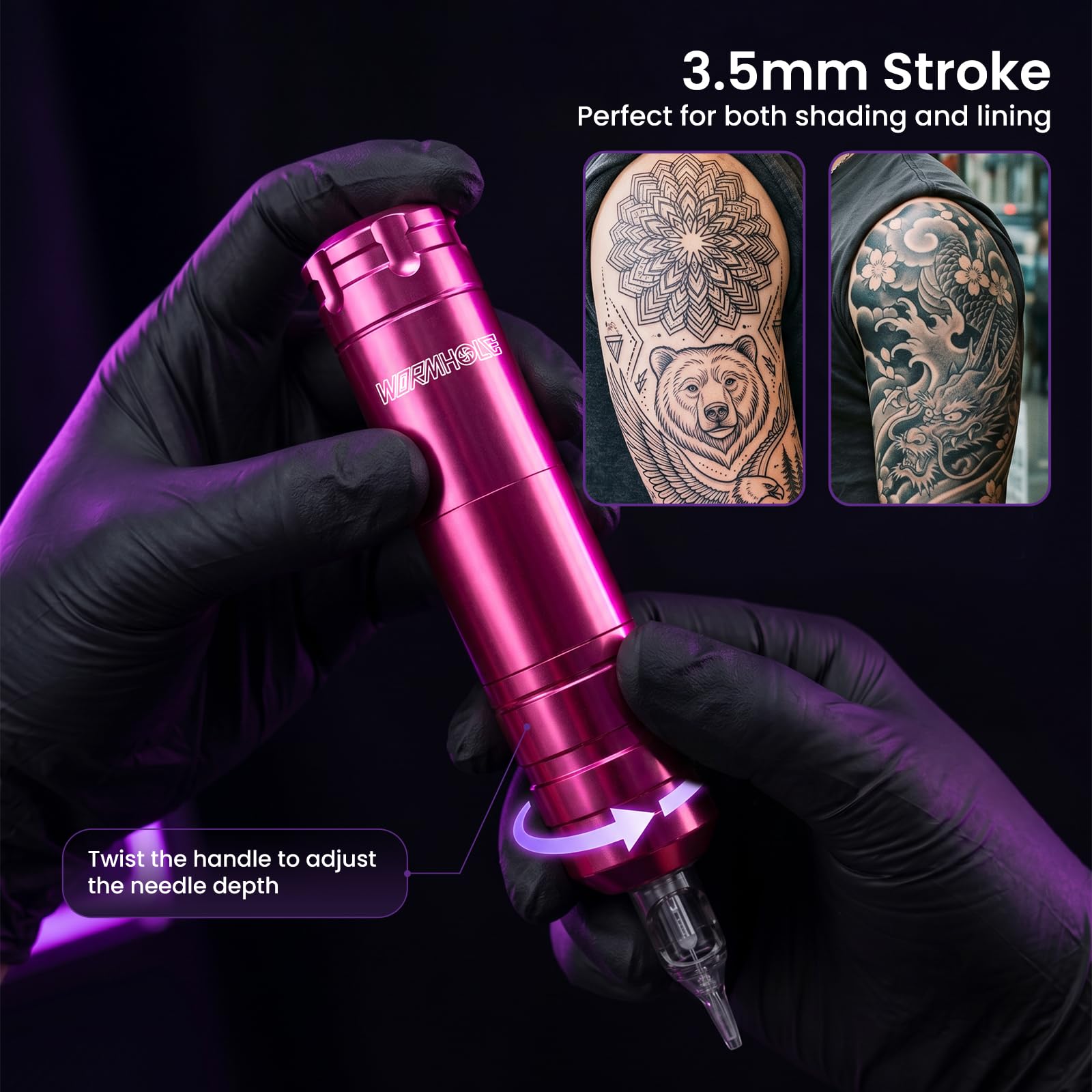 Wormhole ink bottles color set organized for blending and shading practice