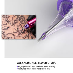 Wormhole Tattoo cartridge side profile highlighting PVC body and rubber backflow seal
