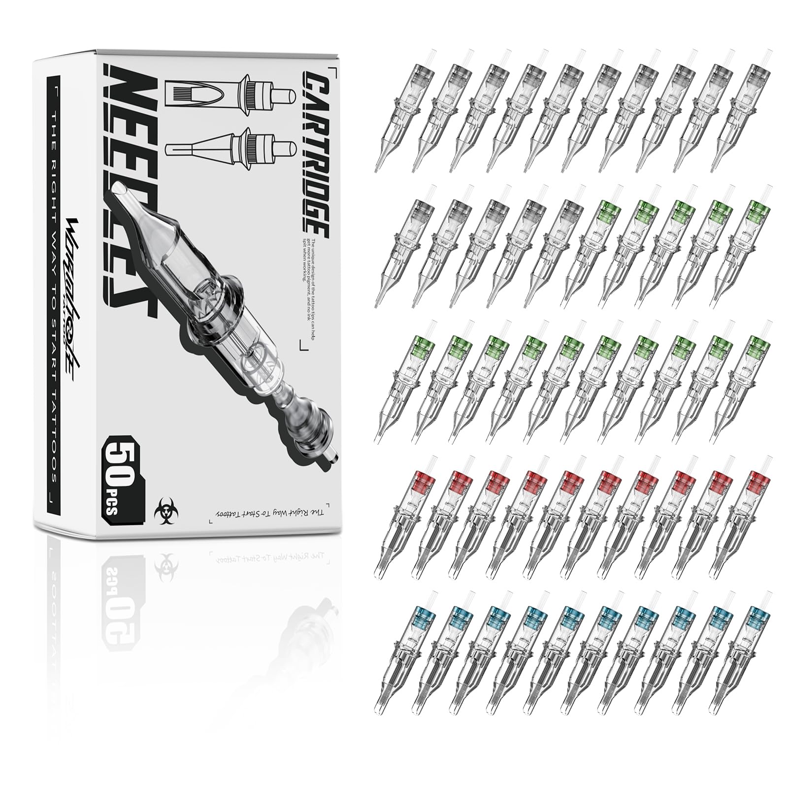 Wormhole Tattoo front packaging showing sealed 50-piece kit and variety