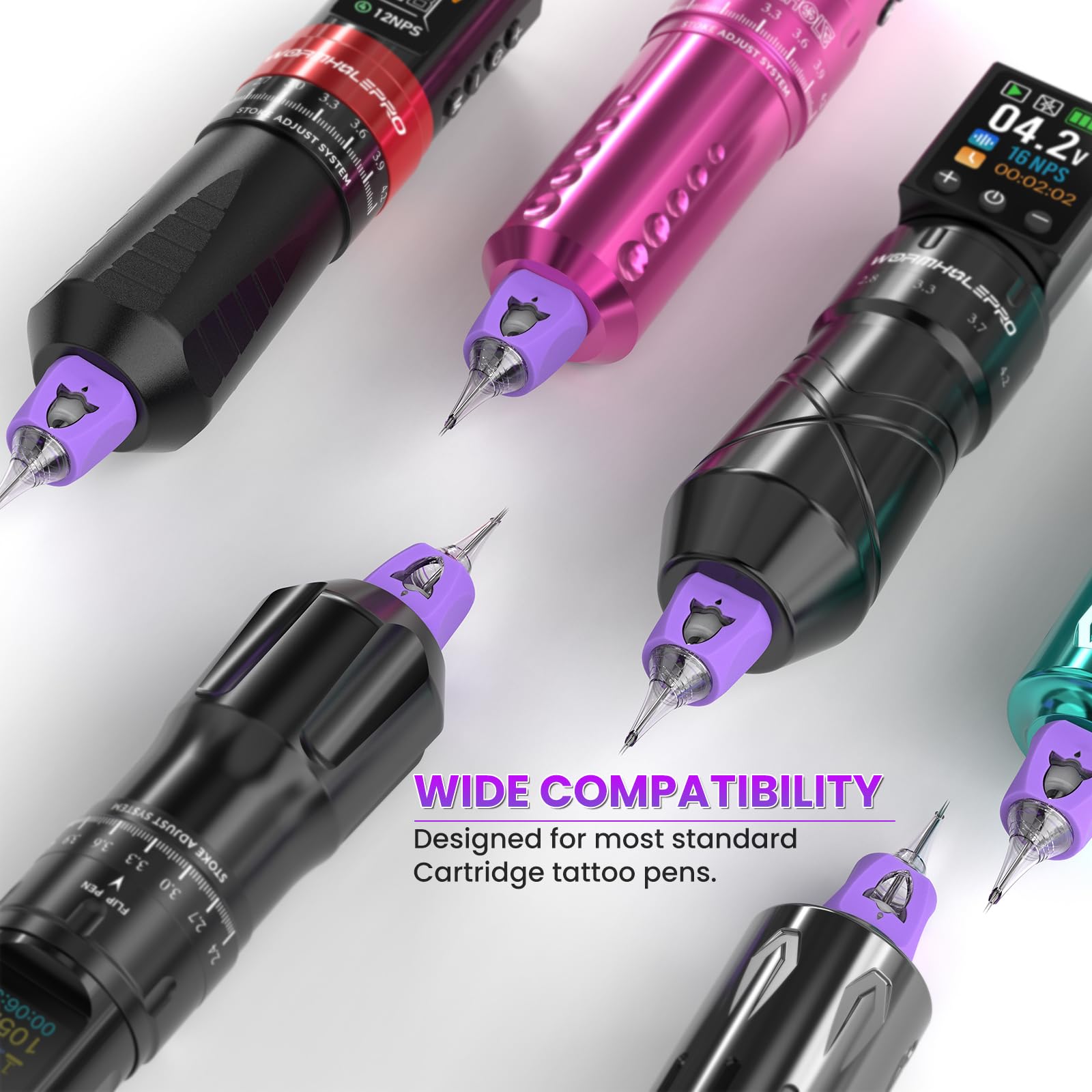 Wormhole Tattoo opened pack with individually sealed cartridges for sterile single-use readiness