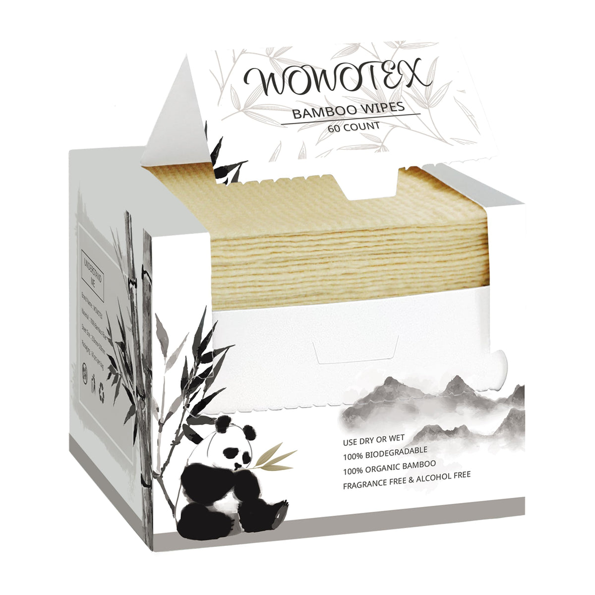 WOWOTEX front packaging showing two-box set and 120 towels for convenience