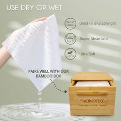 WOWOTEX towel in hand demonstrating strength and convenient scale
