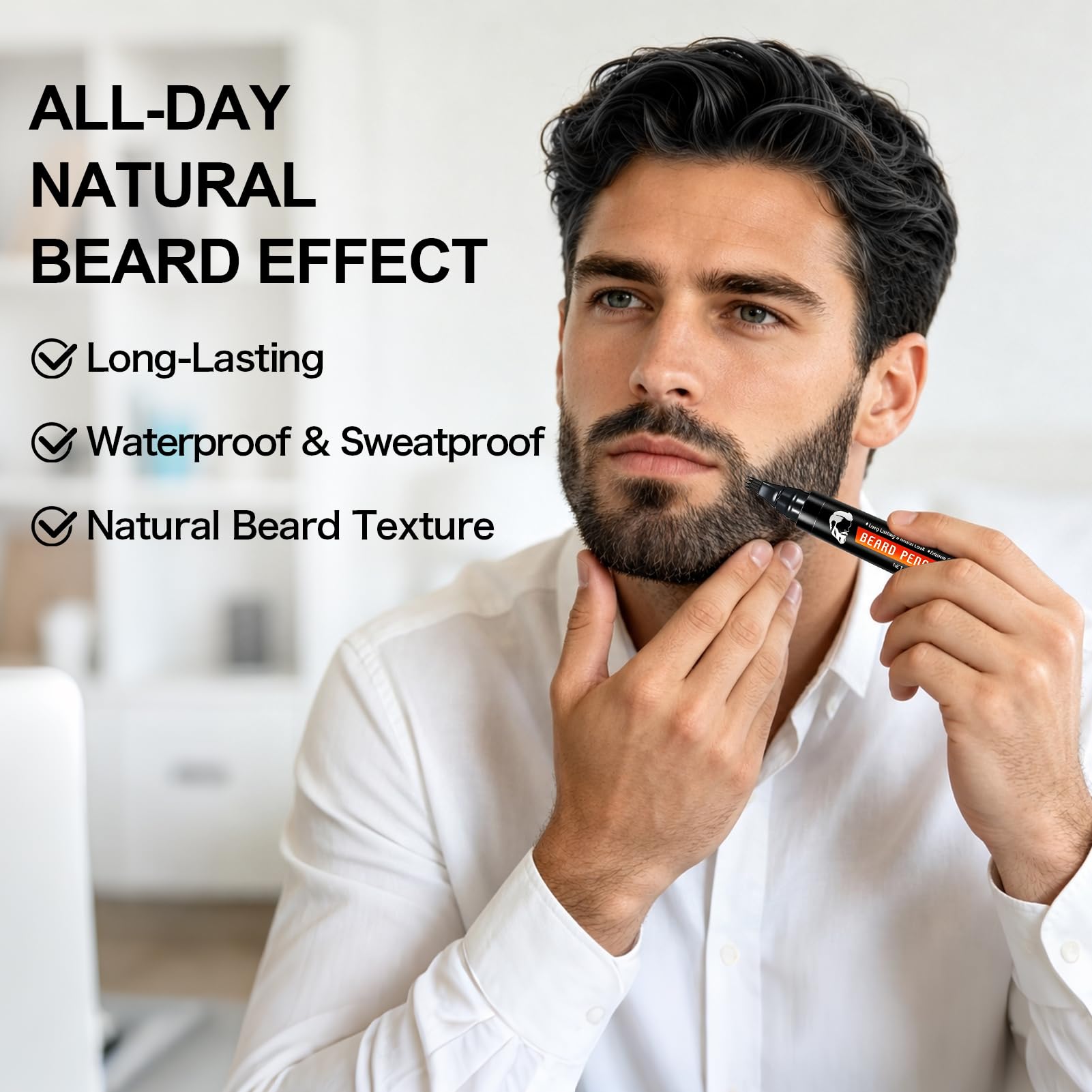 WOZUTUNT enhancement card held to skin for crisp beard lines