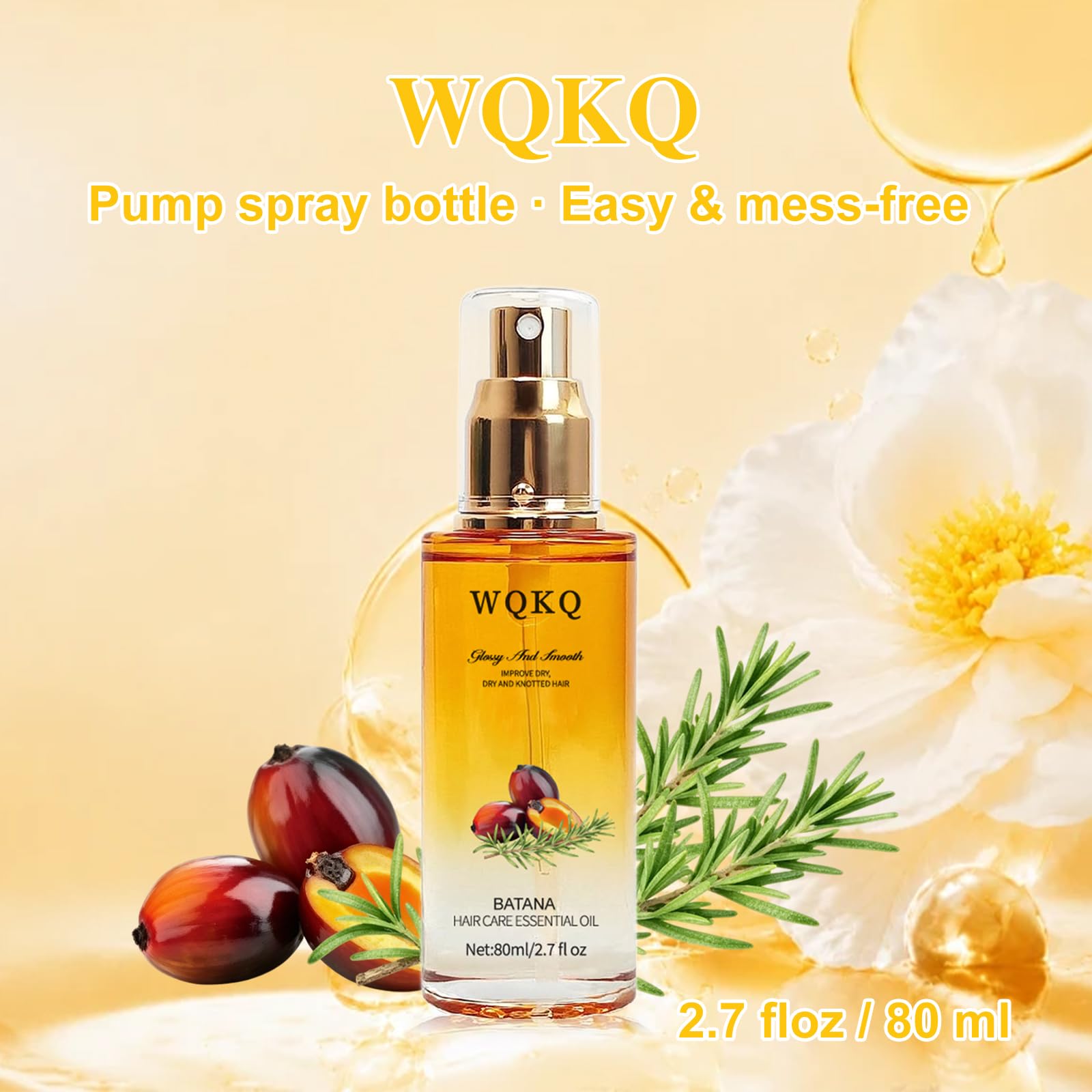 WQKQ applying spray to damp hair to detangle and prep for styling benefits