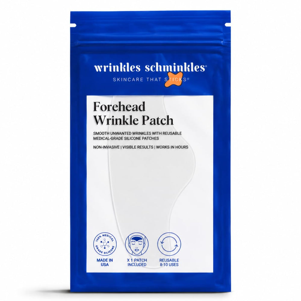 Wrinkles Schminkles front view of silicone forehead patch showing shape and fit benefit smoothing