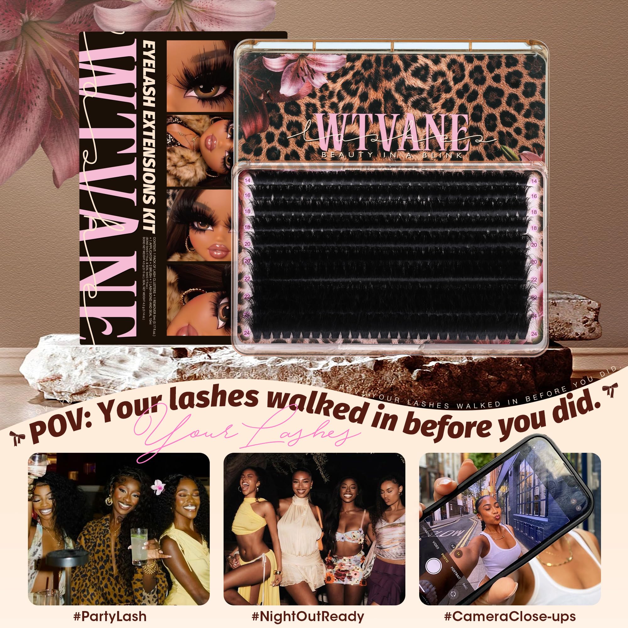 wtvane model wearing lashes showcasing dramatic glam impact