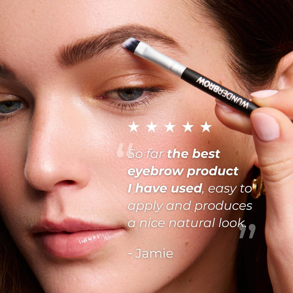 WUNDERBROW compact inside a makeup bag highlighting travel-ready convenience