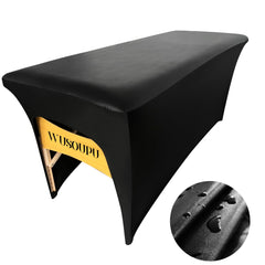 WUSOUPU front view of black PU leather cover showing sleek professional look