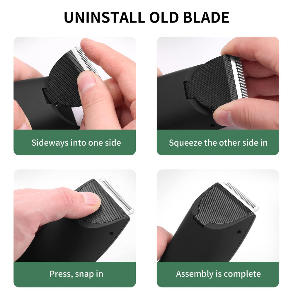 Wusuker replacement blades beside trimmer on bathroom counter for ready-use benefit