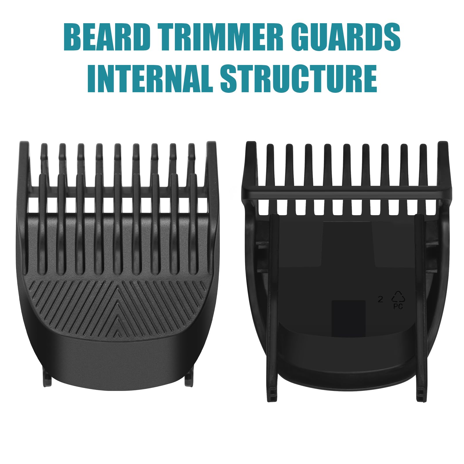 Wusuker side profile of stacked combs illustrating incremental sizes