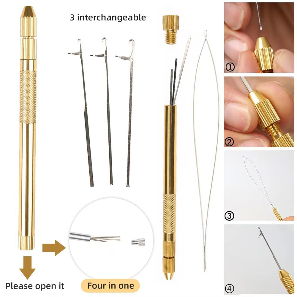 wxfhtda gold beads device top view with compact switch for controlled threading