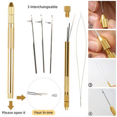 wxfhtda gold beads device top view with compact switch for controlled threading
