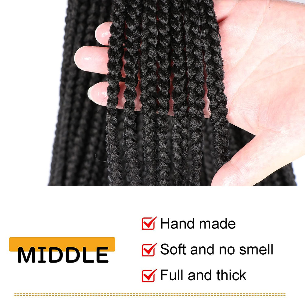 XCHSLB installed goddess box braids on model showcasing wearable natural look