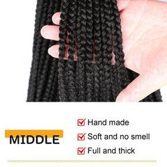 XCHSLB installed goddess box braids on model showcasing wearable natural look