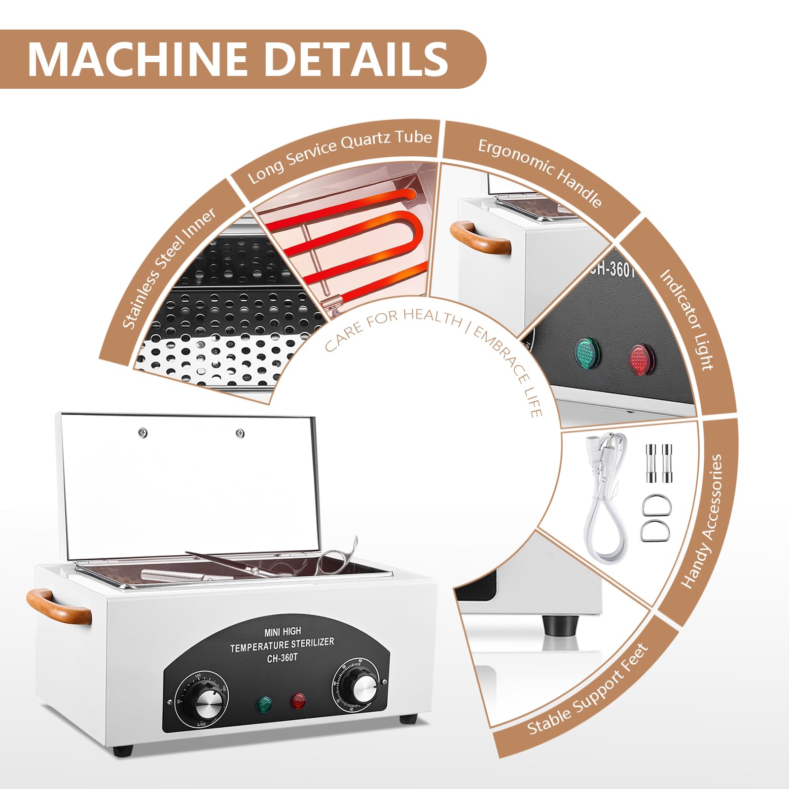 XESSCARE temperature and timer dial detail enabling precise heat control for correct cycles