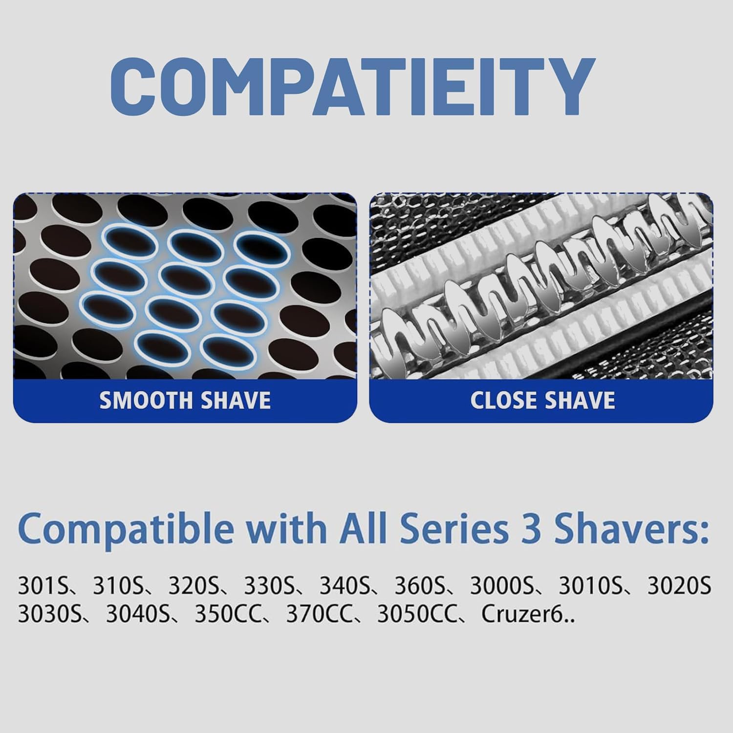 XFP foil closeup highlighting stainless-steel texture for smoother shaves