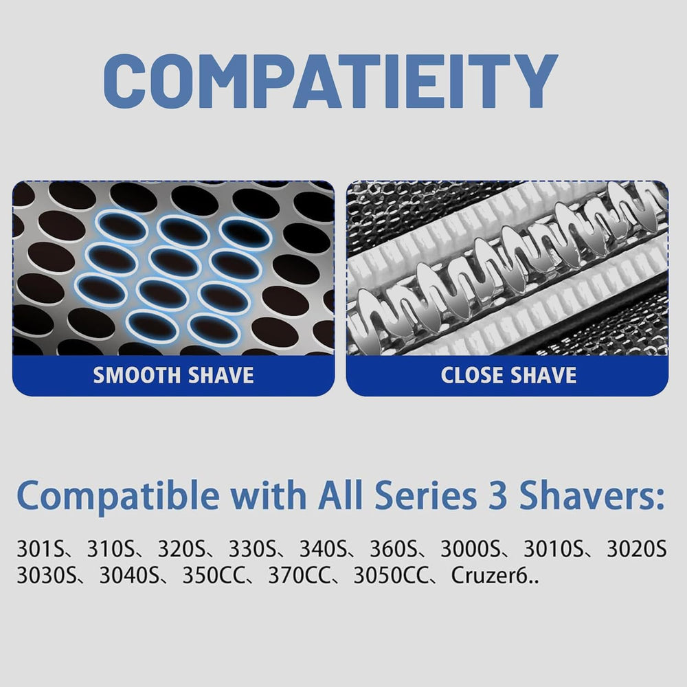 XFP foil closeup highlighting stainless-steel texture for smoother shaves