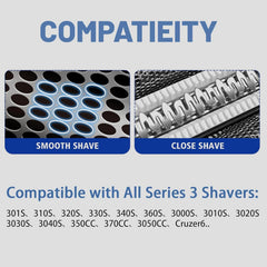 XFP foil closeup highlighting stainless-steel texture for smoother shaves