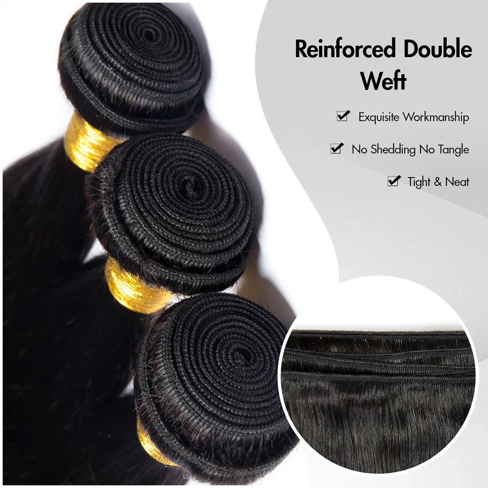 XIANYUN hand holding a bundle for scale showing true-to-length fullness and easy installation