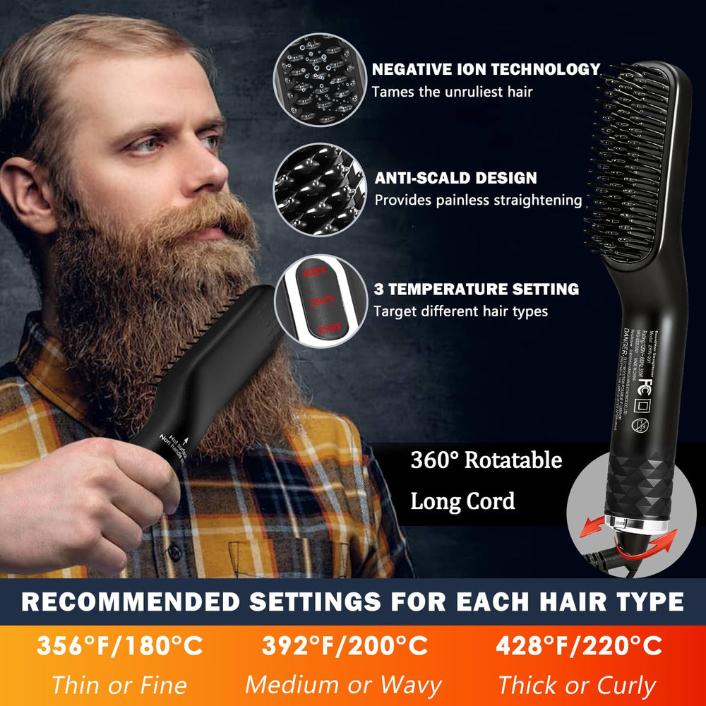 XIKEZAN comb in use styling beard illustrating faster detangling and neat finish