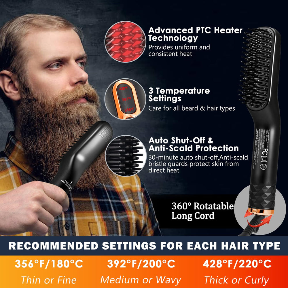 XIKEZAN full grooming kit laid out to show included oils, balm, comb, brush, scissors