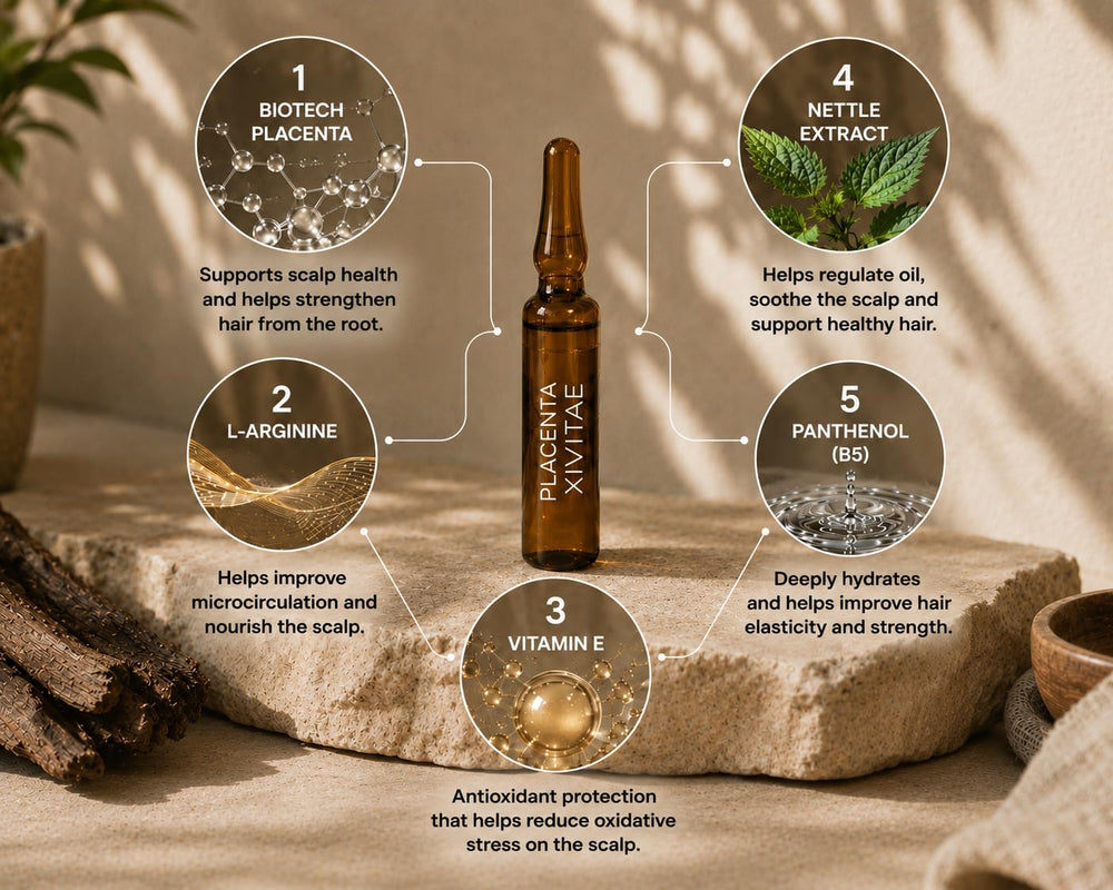 XIVITAE botanical ingredients display, natural actives clarity benefit