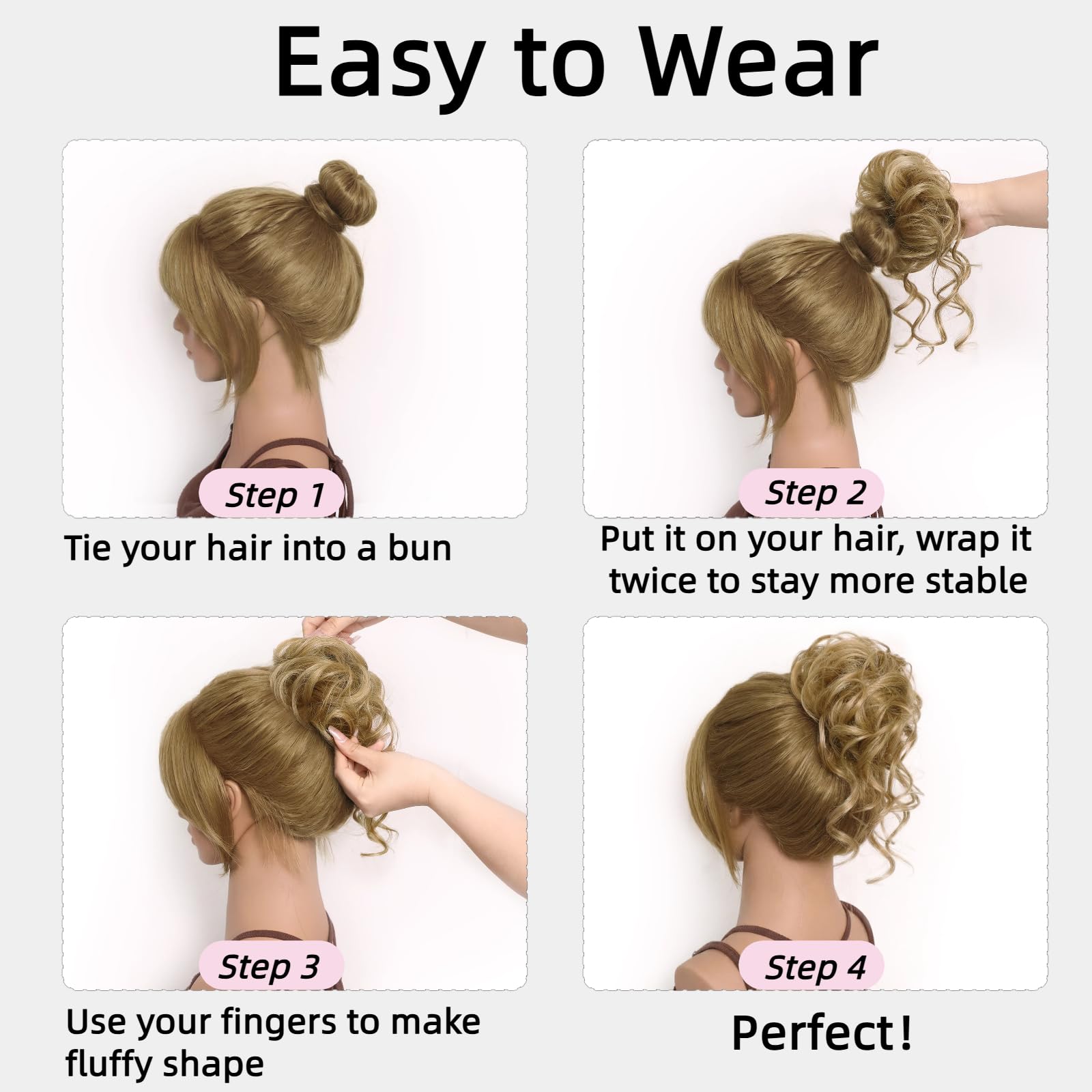 XIXISNOW back-of-bun showing seamless blend with natural ponytail