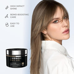 XMONDO before and after hair comparison showing reduced brassiness and enhanced ash tone