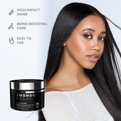 XMONDO before and after hair showing enhanced dark tone and added shine